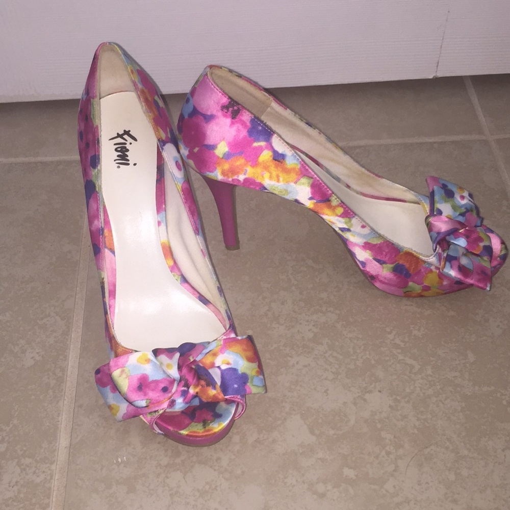 Pink Floral High Heels